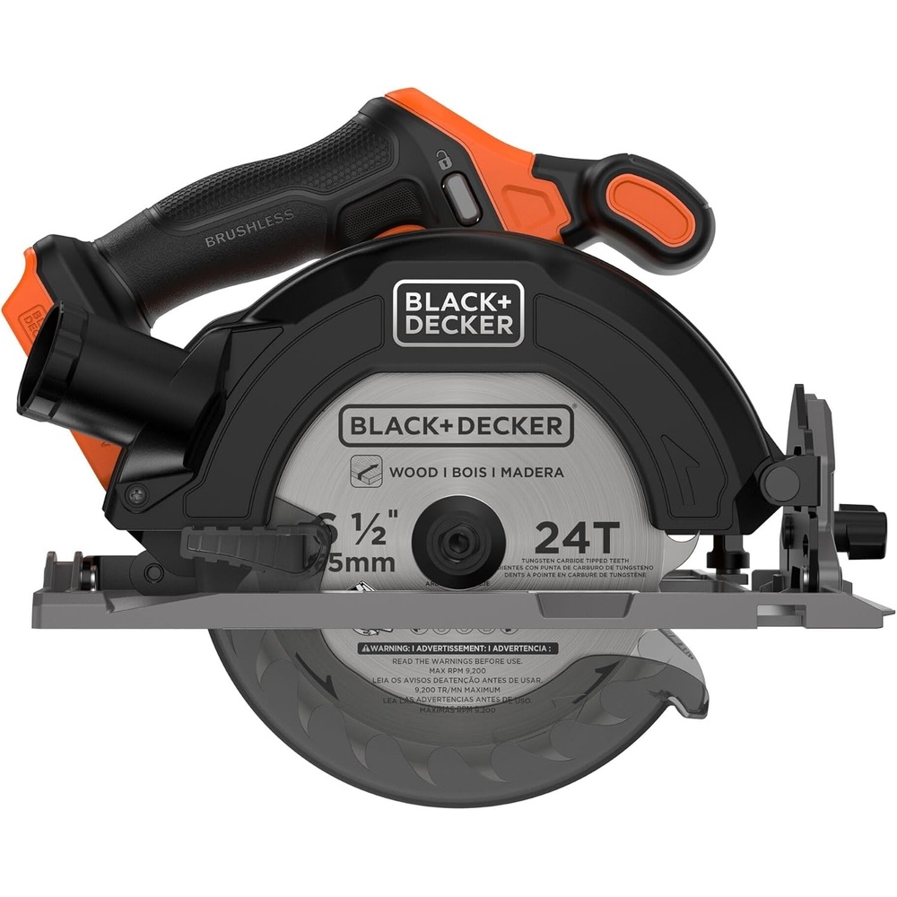 imageBLACKDECKER Circular Saw 20V MAX 612 in Brushless Circular Saw Cordless Kit with 25Ah Battery and Charger 24T Blade for Wood Up to 165 Cuts Per Charge LED Light PowerConnect BLCS78E1Tool Only