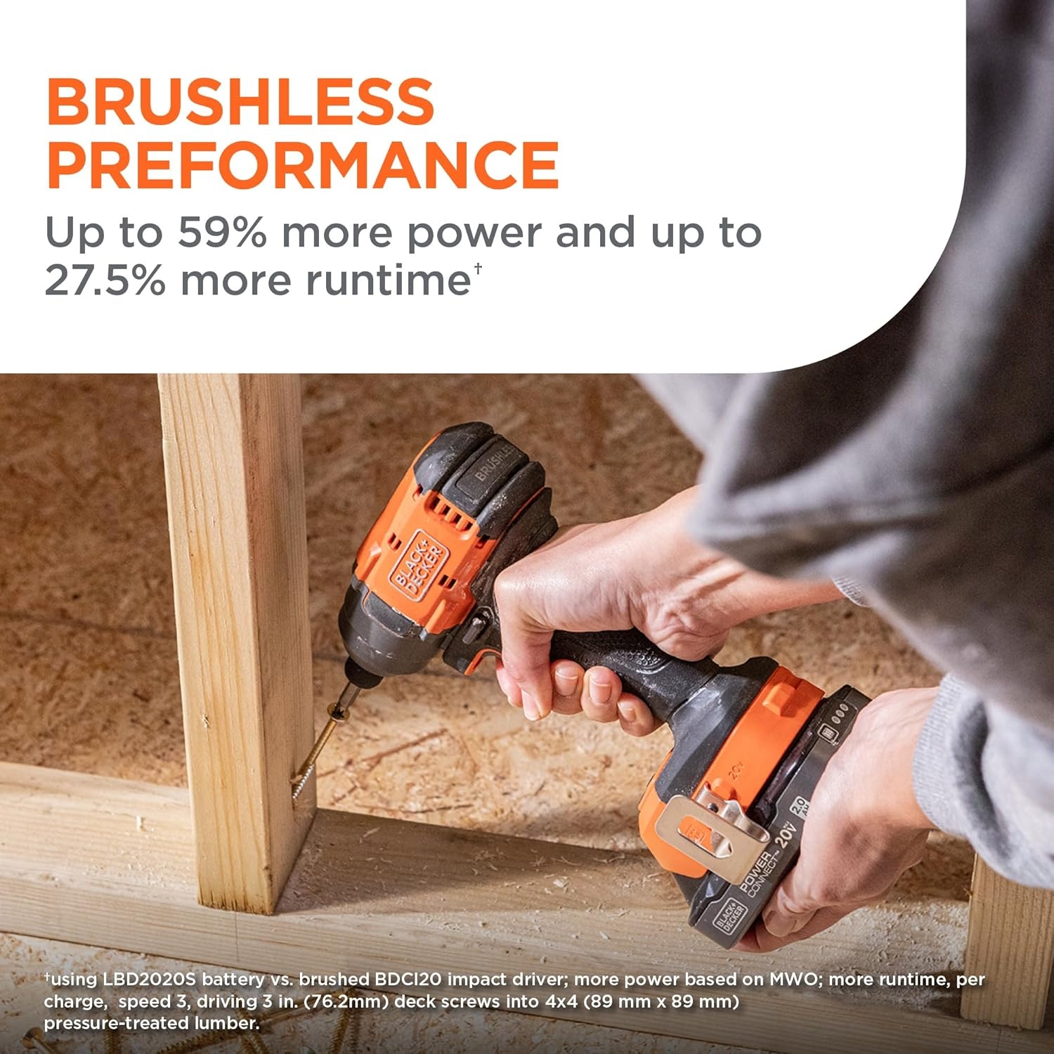 imageBLACKDECKER 20V MAX POWERCONNECT Brushless Cordless in Hex Impact Driver Set with 2Ah Battery and Charger 7 Pc Impact Driver Bit Set 2000 InLbs Torque 3200 RPM LED Light Ergonomic BLIM78D1
