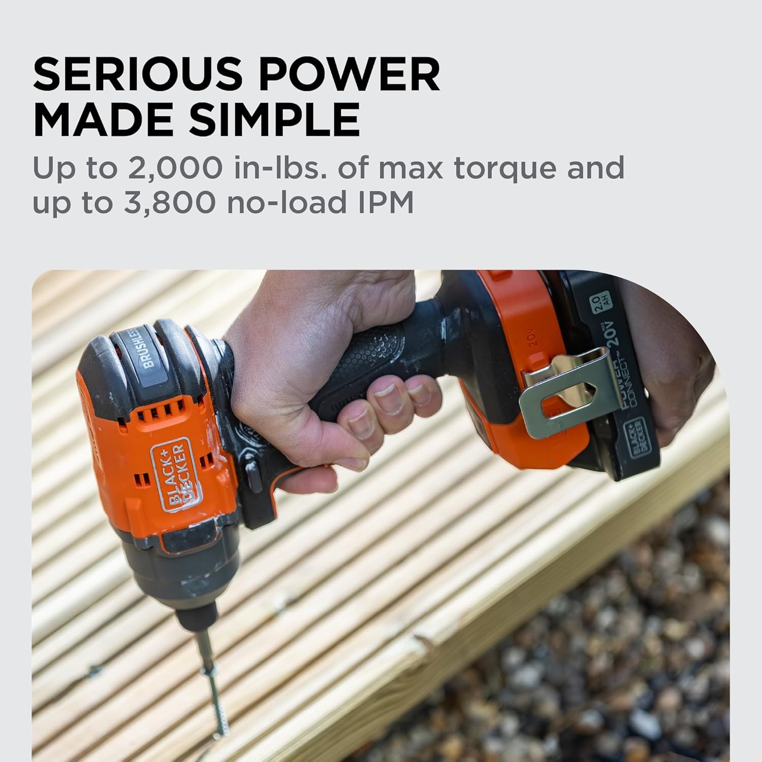 imageBLACKDECKER 20V MAX POWERCONNECT Brushless Cordless in Hex Impact Driver Set with 2Ah Battery and Charger 7 Pc Impact Driver Bit Set 2000 InLbs Torque 3200 RPM LED Light Ergonomic BLIM78D1