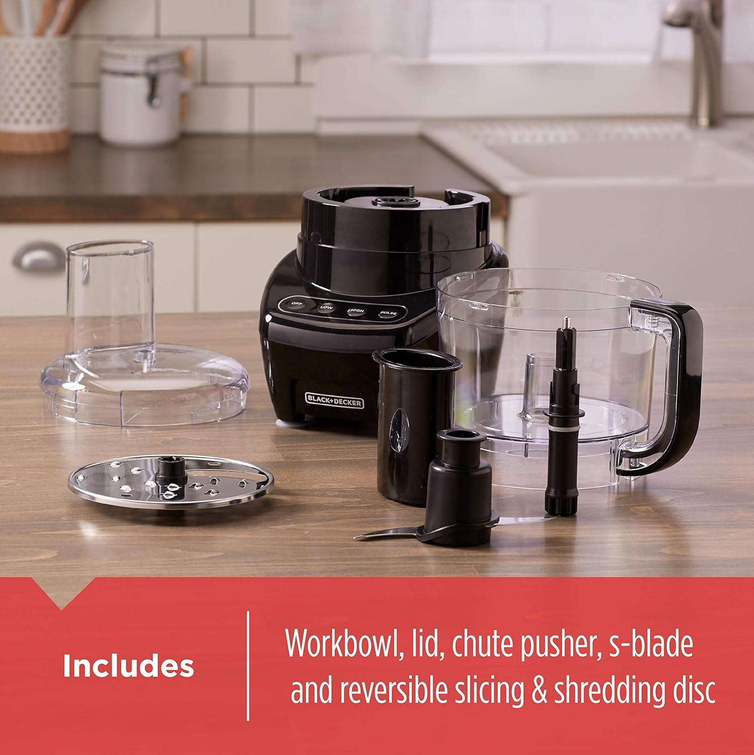 imageBLACKDECKER 3in1 Easy Assembly 8Cup Food Processor Stainless Steel SBlade EasyClean Touchpad Controls BlackLarge