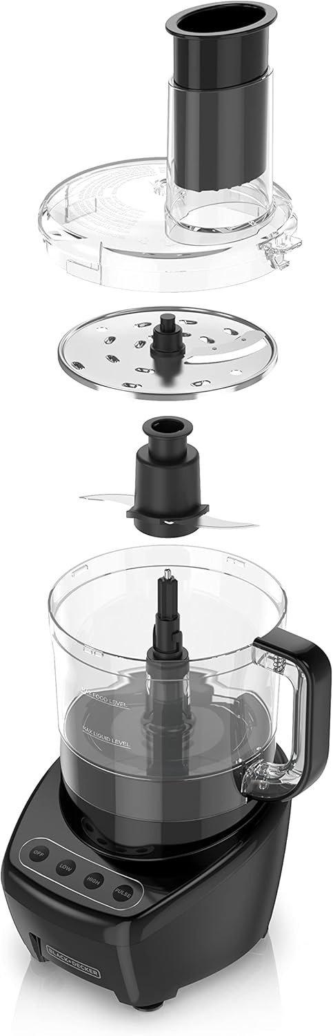 imageBLACKDECKER 3in1 Easy Assembly 8Cup Food Processor Stainless Steel SBlade EasyClean Touchpad Controls BlackLarge