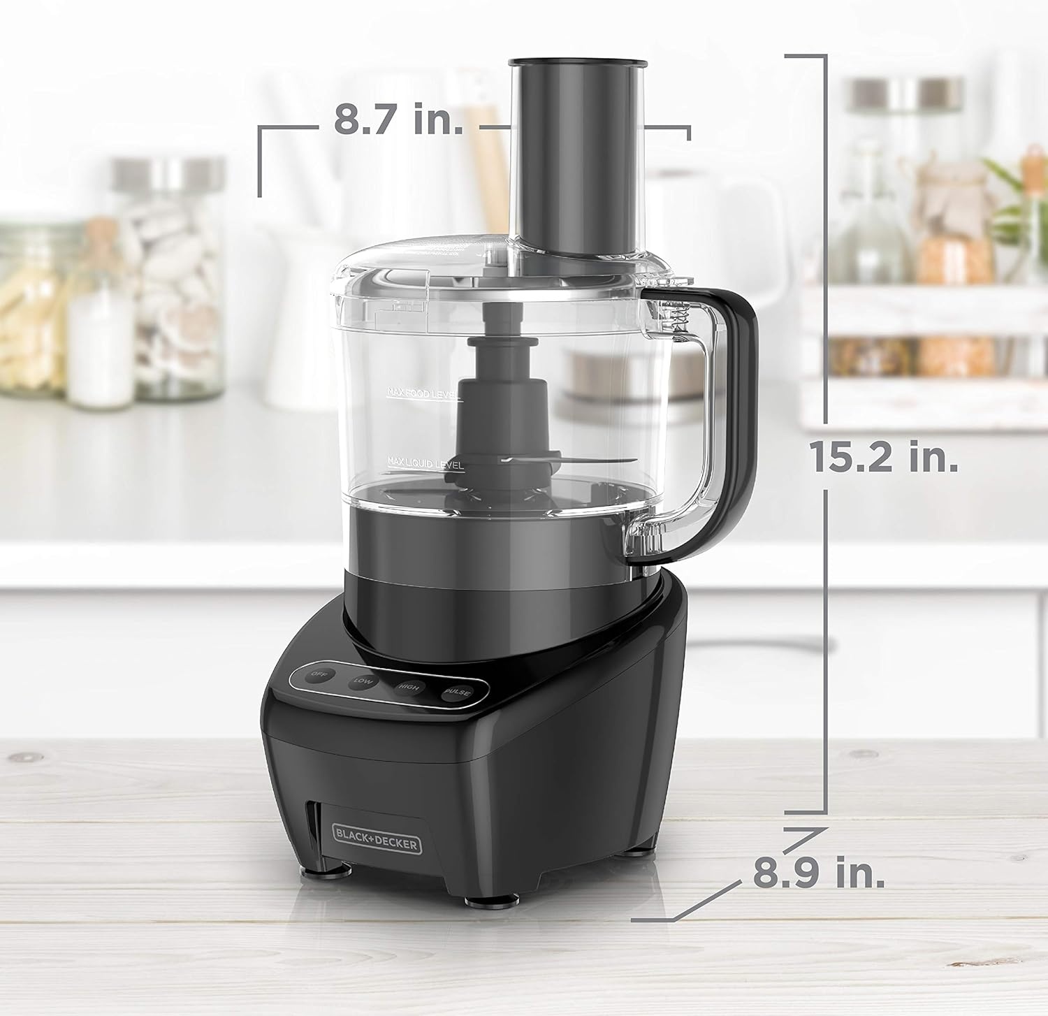 imageBLACKDECKER 3in1 Easy Assembly 8Cup Food Processor Stainless Steel SBlade EasyClean Touchpad Controls BlackLarge Pack of 2