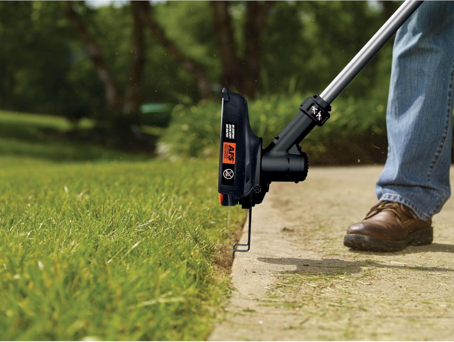 imageBLACKDECKER 40V MAX 13 in String Trimmer Edger Cordless with Adjustable Telescoping Pole 2 in 1 Weed Wacker Lawn Edger Includes Battery and Charger LST136Bare Tool Only