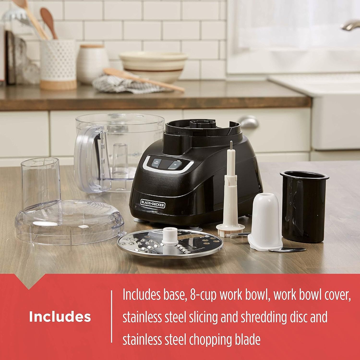 imageBLACKDECKER 8Cup Food Processor Black FP1600B8 Cup Pack of 2
