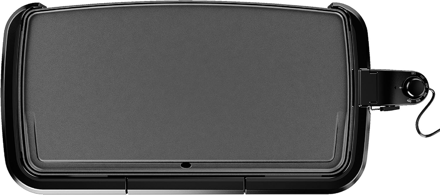 imageBLACKDECKER 8Serving Electric Griddle GD2051B NonStick Cooking Surface Warming Tray Removable Drip Tray Family SizedGriddle