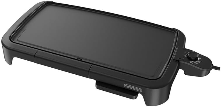 imageBLACKDECKER 8Serving Electric Griddle GD2051B NonStick Cooking Surface Warming Tray Removable Drip Tray Family SizedGriddle with Warming Tray