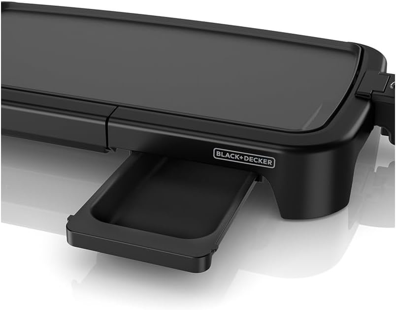 imageBLACKDECKER 8Serving Electric Griddle GD2051B NonStick Cooking Surface Warming Tray Removable Drip Tray Family SizedGriddle with Warming Tray