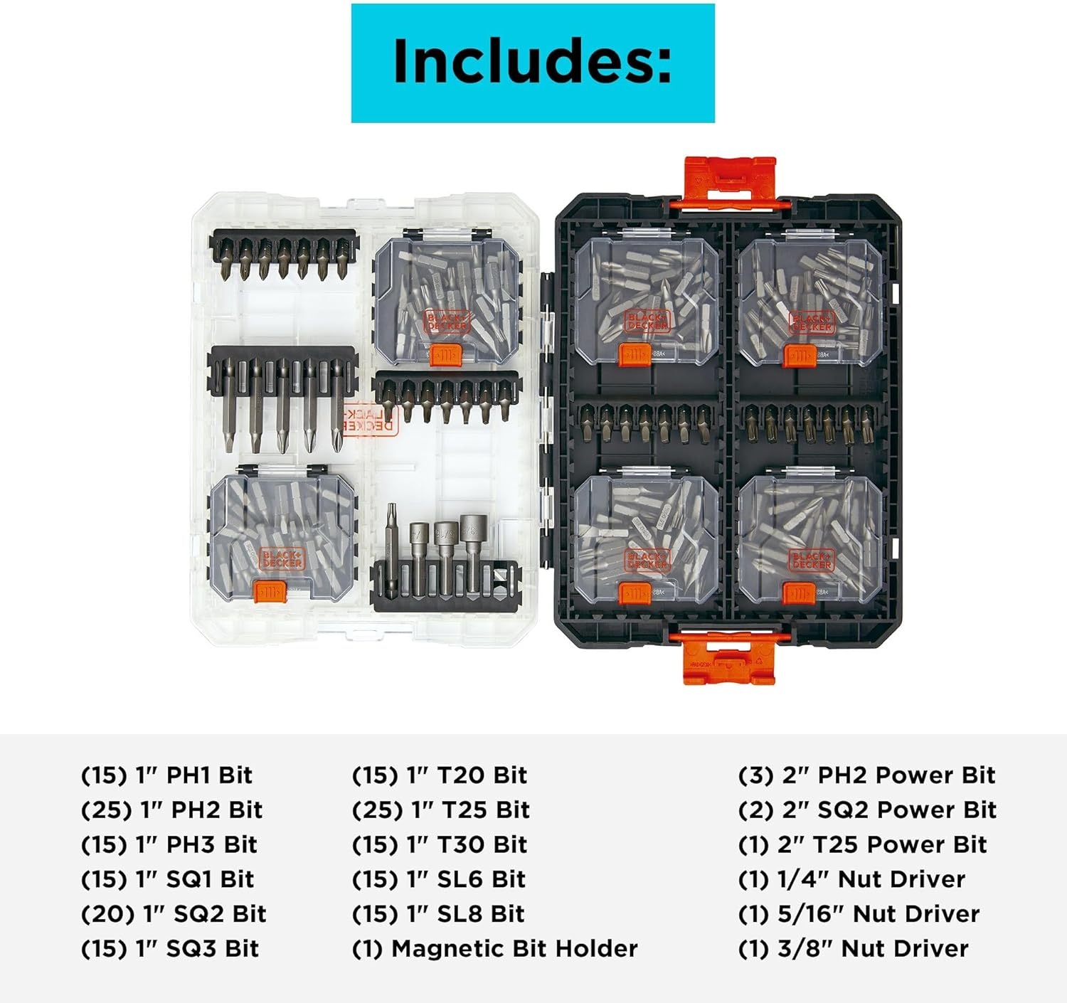 imageBLACKDECKER BLACK DECKER Screwdriver Bit Set 40Piece BDAST40SETFF200 Piece Set