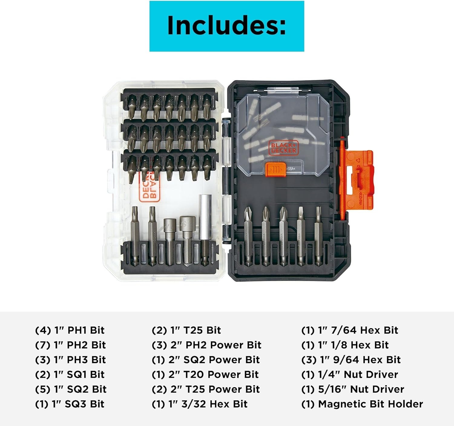 imageBLACKDECKER BLACK DECKER Screwdriver Bit Set 40Piece BDAST40SETFF40 Piece Set