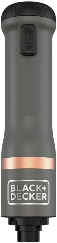 imageBLACKDECKER Kitchen Wand Cordless Immersion Blender 4 in 1 Multi Tool Set Hand Blender with Charging Dock Grey BCKM1014K01Grey