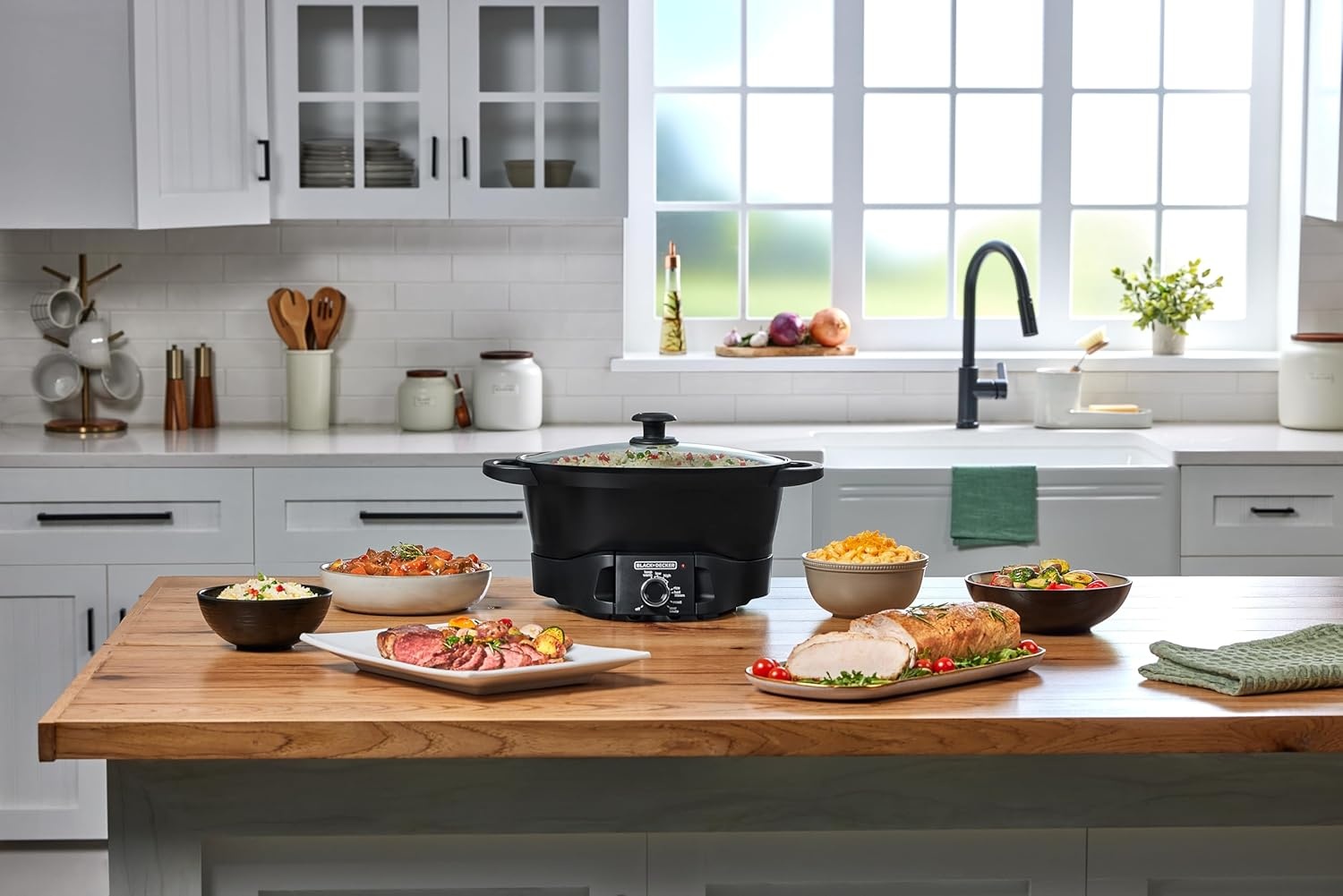 imageBLACKDECKER Multicooker 7QT Family Size 5in1 Functions Neat N Clean Technology Slow Cook SteamBoil Precision Roast SearSaute amp Rice
