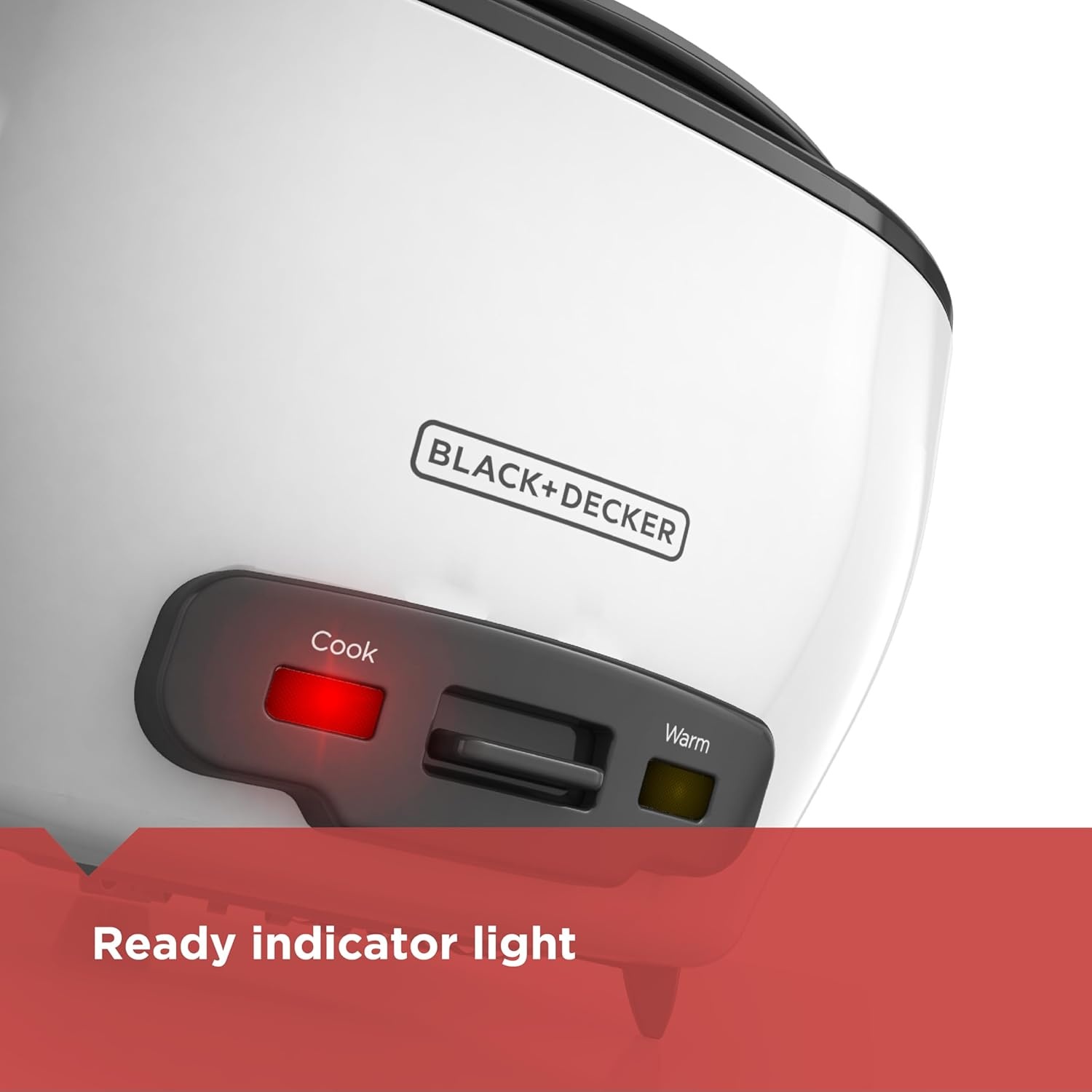 imageBLACKDECKER Rice Cooker 6Cup Cooked with Steaming Basket Removable NonStick Bowl White6cup