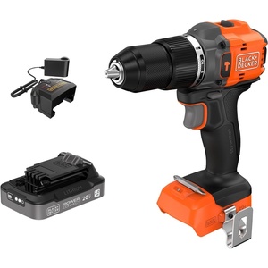 BLACK+DECKER 20V MAX POWERCONNECT Brushless Cordless ½-in. Hammer Drill Kit, Includes 2Ah Battery and Charger, Variable Speed, LED, 30000 BPM, 1900 RPM, Drills up to 23 Holes Per Charge (BLD783D1)