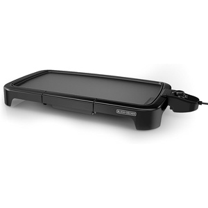BLACK+DECKER 8-Serving Electric Griddle, GD2051B, Non-Stick Cooking Surface, Warming Tray, Removable Drip Tray, Family Sized(Griddle)