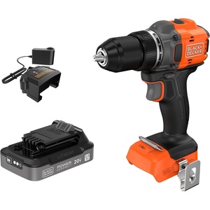 BLACK+DECKER Drill, 20V MAX POWERCONNECT Cordless Brushless ½-in. Power Drill Driver with 2Ah Battery and Charger, Double Ended Screwdriver Bit, LED Light, Ergonomic Grip, Lightweight (BLD782D1)