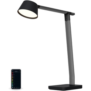BLACK+DECKER Verve Designer Smart Desk Lamp, Works with Alexa, Auto-Circadian Mode, True White LED + 16M RGB Colors, USB Charging Port,(Black)