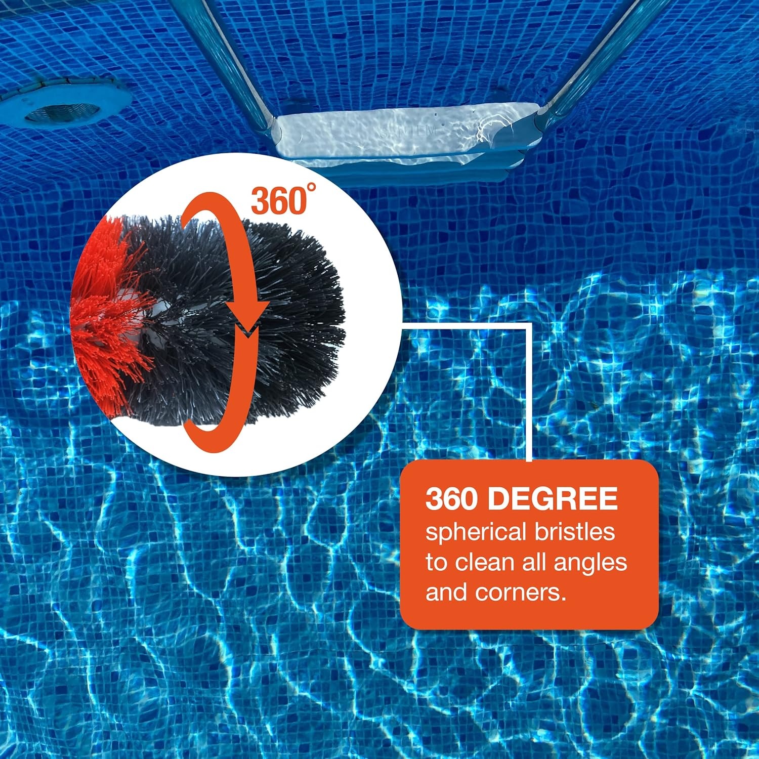 imageBLACKDECKER Pool Brush 360 Degree Bristles 18 Inches