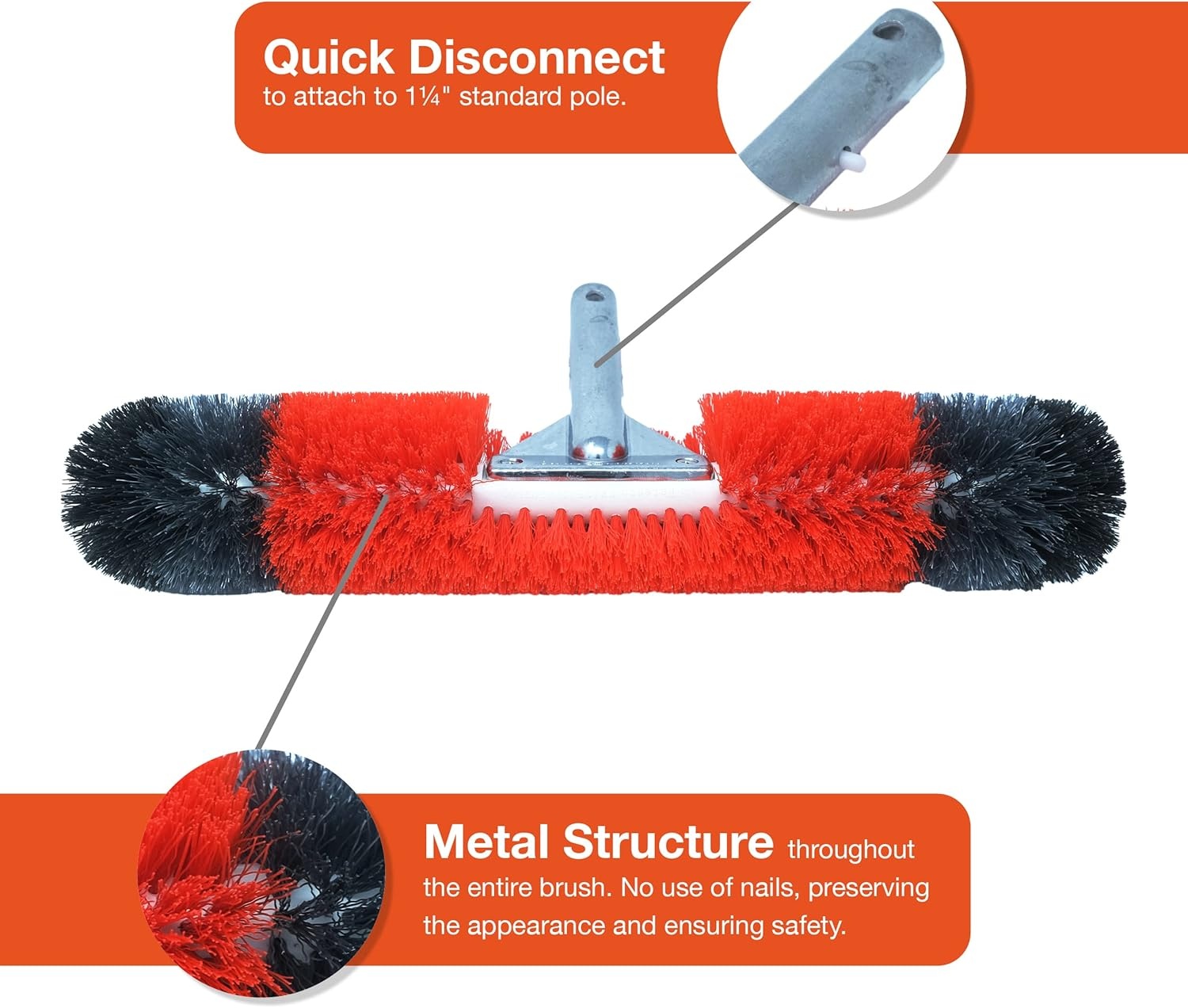 imageBLACKDECKER Pool Brush 360 Degree Bristles 18 Inches