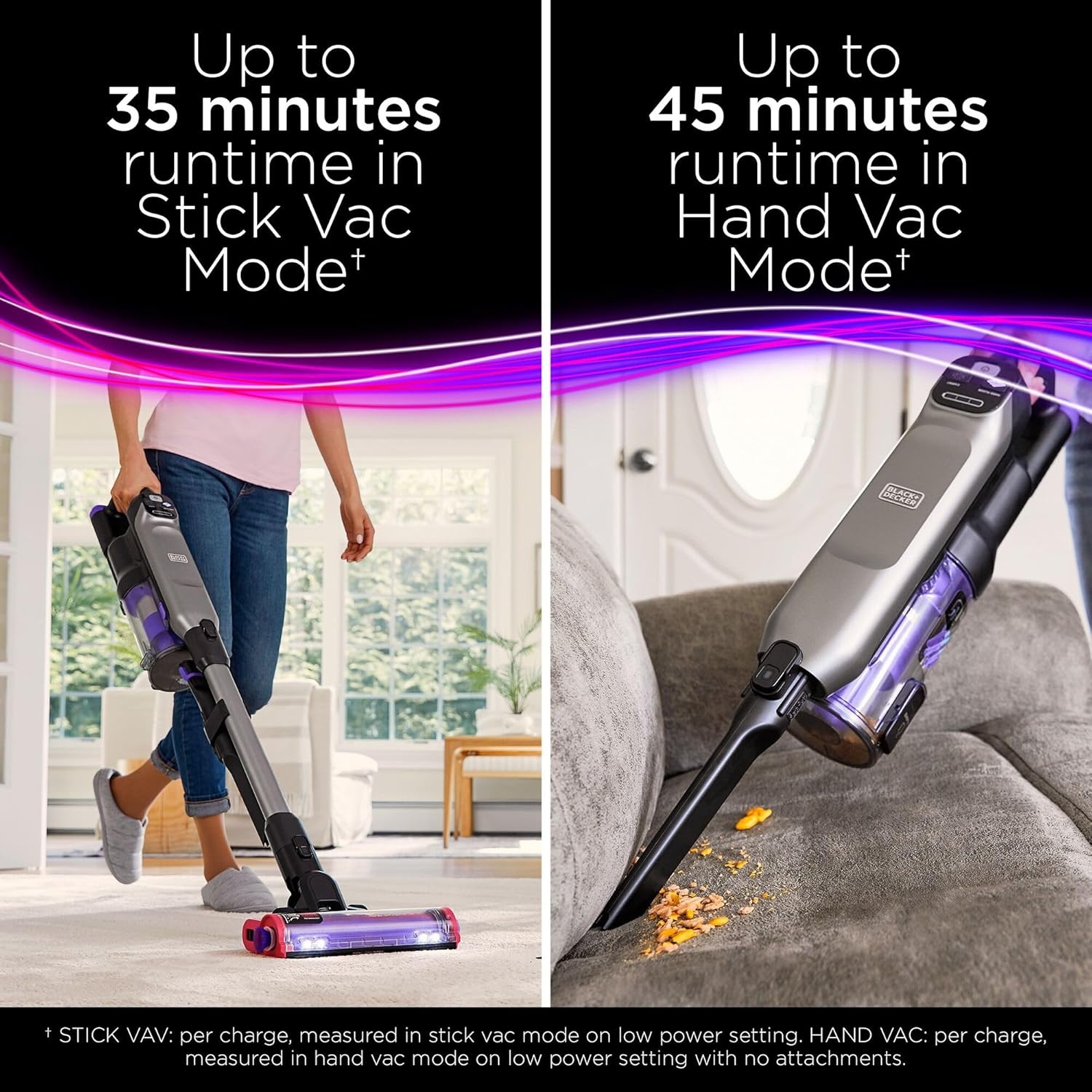 imageBLACKDECKER SUMMITSERIES Vacuum for Pet Hair Interchangeable Floorhead Pet Vacuum for Pet Hair LED Floor Lights Bagless Washable Filter Lightweight BHFEA640WP