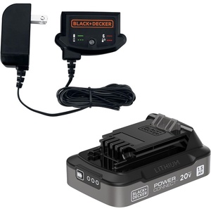 BLACK+DECKER 20V MAX* POWERCONNECT 1.5Ah Lithium Ion Battery + Charger (LBXR20CK)(NEW 1.5 Ah Battery & Charger)