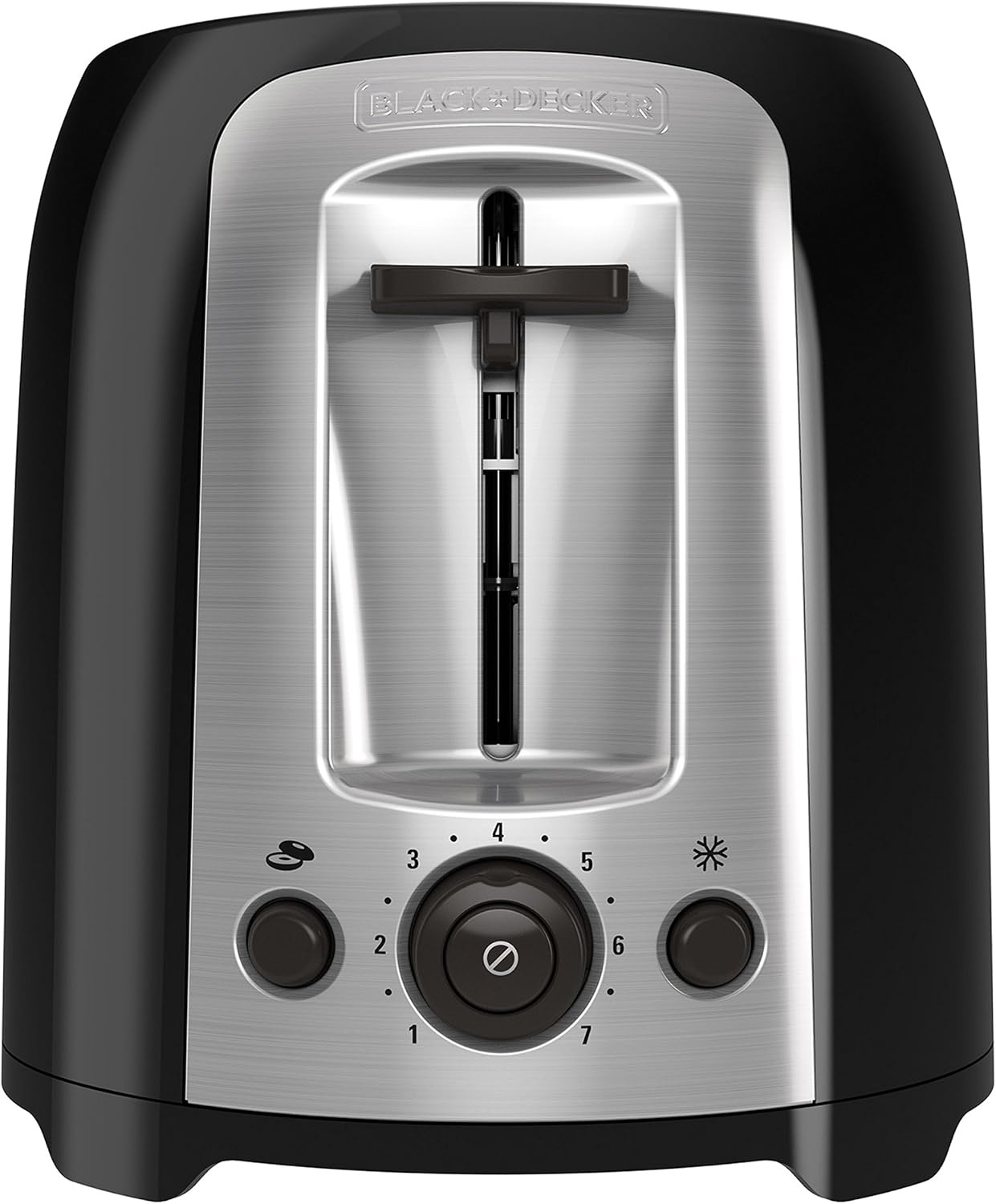 image:imageBLACKDECKER 4Slice Toaster Extra Wide Slots 7 Shade Settings 1400 Watts Frozen and Bagel Buttons Toast Shade Selector Extra LiftBlack