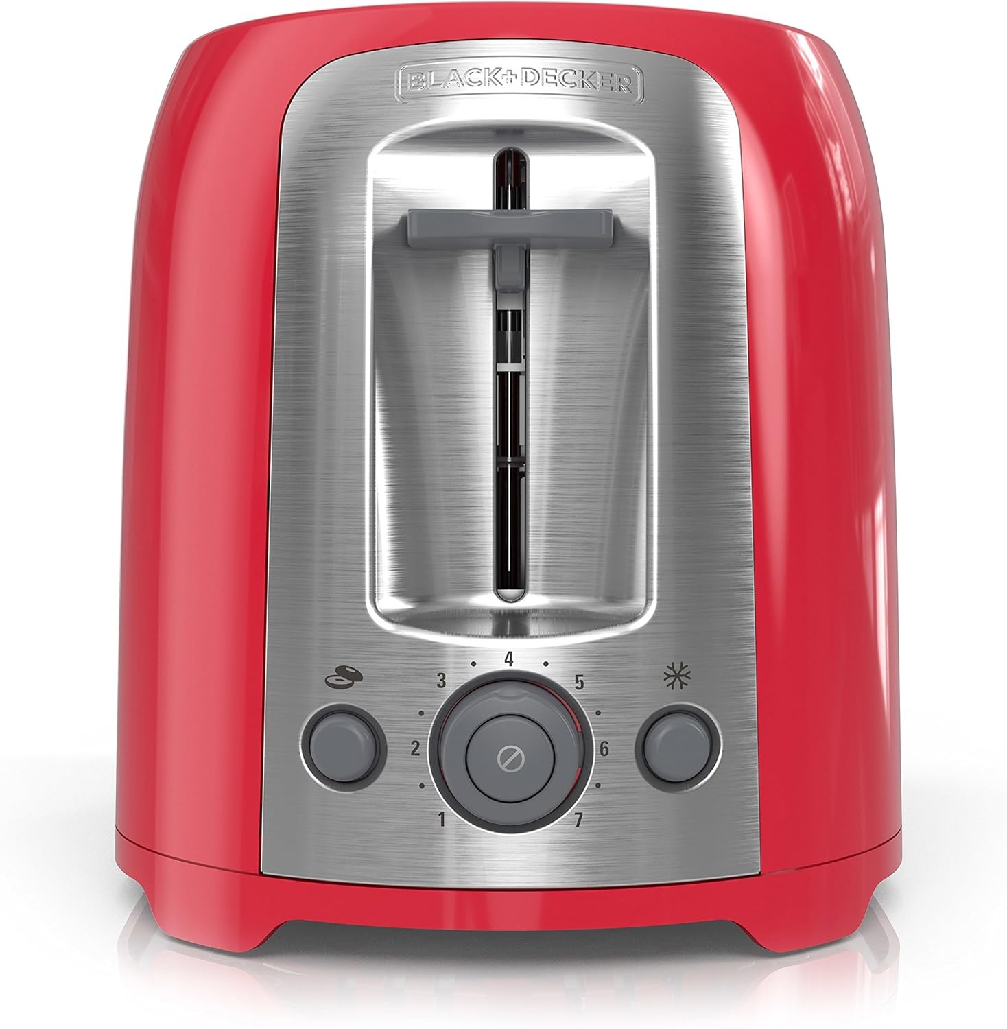 image:imageBLACKDECKER 4Slice Toaster Extra Wide Slots 7 Shade Settings 1400 Watts Frozen and Bagel Buttons Toast Shade Selector Extra LiftRed