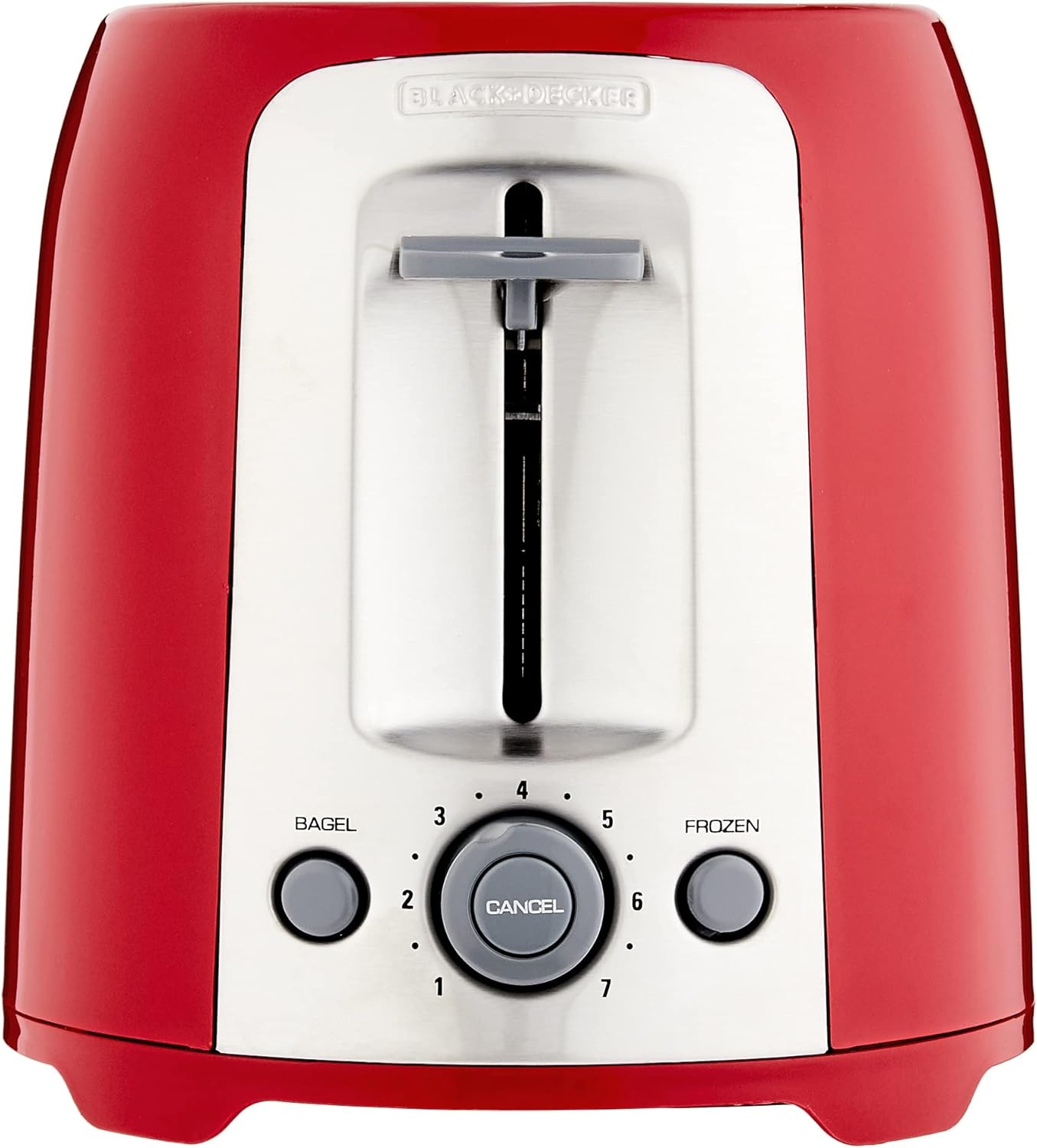 image:imageBLACKDECKER 4Slice Toaster Extra Wide Slots 7 Shade Settings 1400 Watts Frozen and Bagel Buttons Toast Shade Selector Extra LiftRed