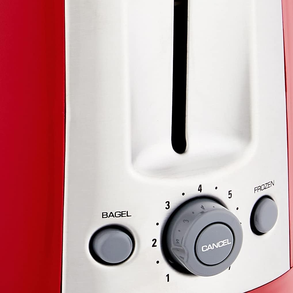 image:imageBLACKDECKER 4Slice Toaster Extra Wide Slots 7 Shade Settings 1400 Watts Frozen and Bagel Buttons Toast Shade Selector Extra LiftRed