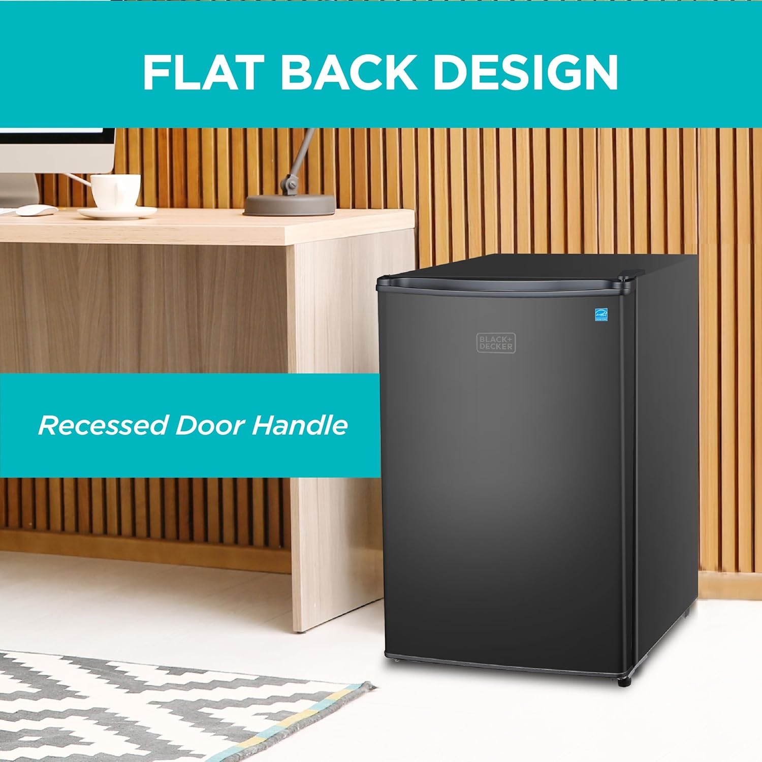 image:imageBLACKDECKER 43 Cu Ft Compact Refrigerator ENERGY STAR Certified Single Door Mini Fridge with Chiller Compartment Personal Fridge for Home or Dorm Room BCRK43V Stainless LookBlack