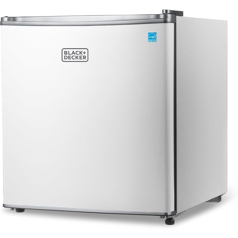 image:imageBLACKDECKER 43 Cu Ft Compact Refrigerator ENERGY STAR Certified Single Door Mini Fridge with Chiller Compartment Personal Fridge for Home or Dorm Room BCRK43V Stainless LookWhite