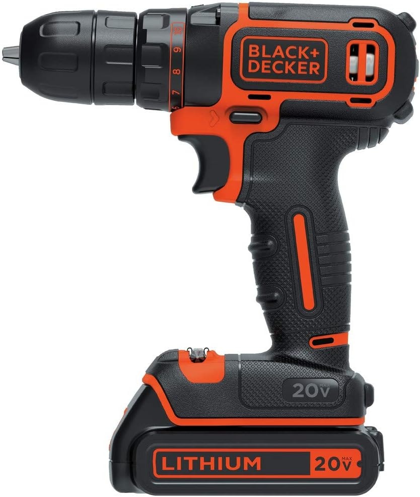 image:imageBLACKDECKER 20V MAX Cordless DrillDriver Kit with Battery Charger and Double Ended Bit BDCDD120CSpeed Drill