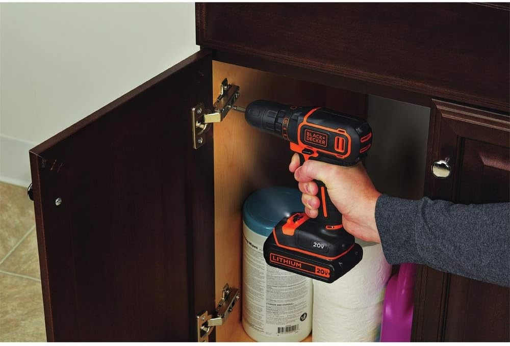 image:imageBLACKDECKER 20V MAX Cordless DrillDriver Kit with Battery Charger and Double Ended Bit BDCDD120CSpeed Drill