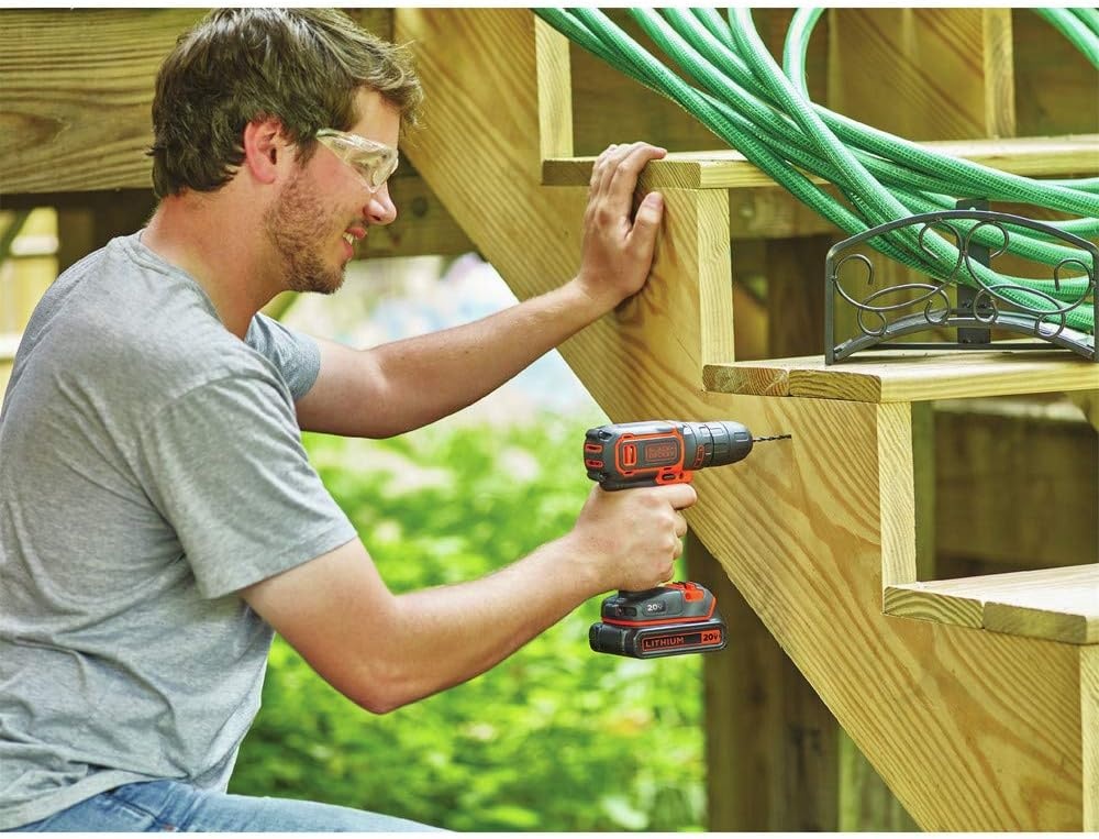 image:imageBLACKDECKER 20V MAX Cordless DrillDriver Kit with Battery Charger and Double Ended Bit BDCDD120CSpeed Drill
