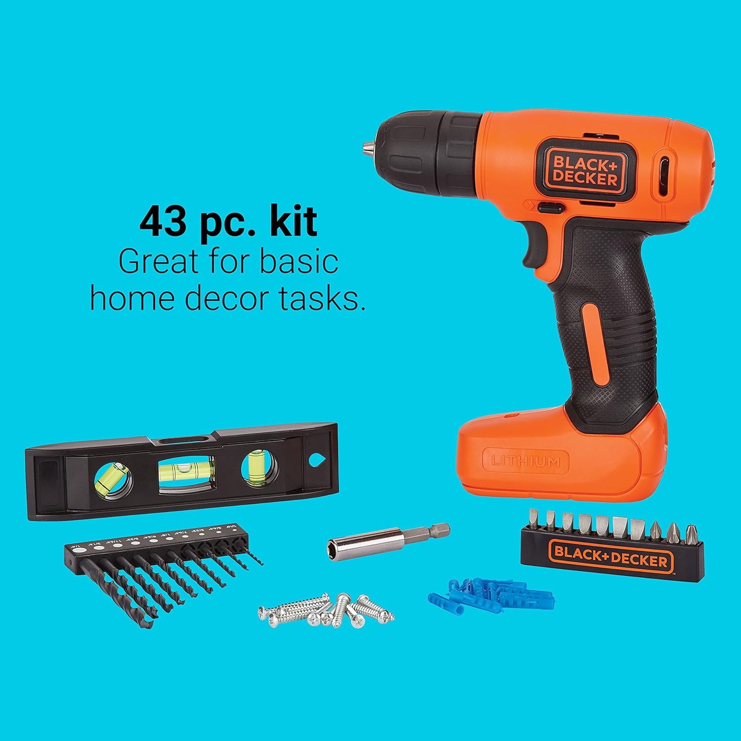image:imageBLACKDECKER 8V MAX Cordless Drill 43 pc Home Decor Project Kit BDCD8HDPKProject Kit Only