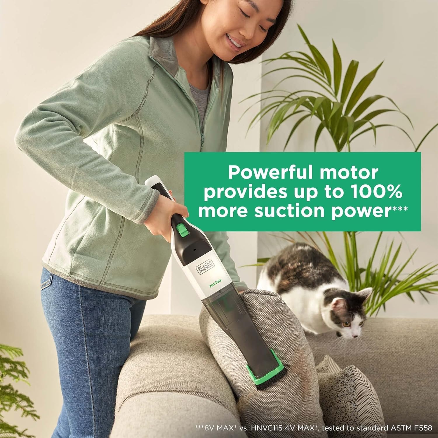 image:imageBLACKDECKER 8V MAX reviva Handheld Vacuum Cordless Transparent Dustbowl REVHV8J40