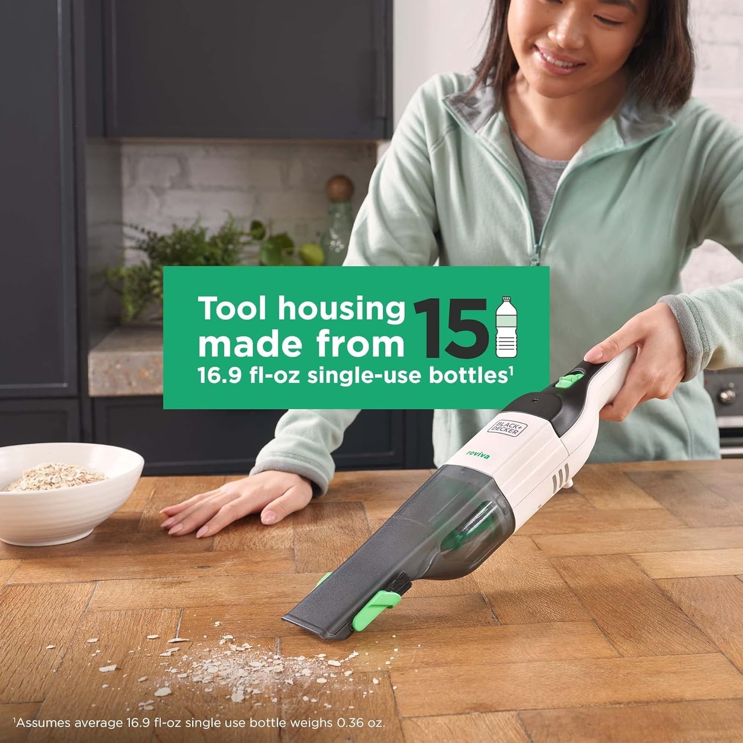 image:imageBLACKDECKER 8V MAX reviva Handheld Vacuum Cordless Transparent Dustbowl REVHV8J40