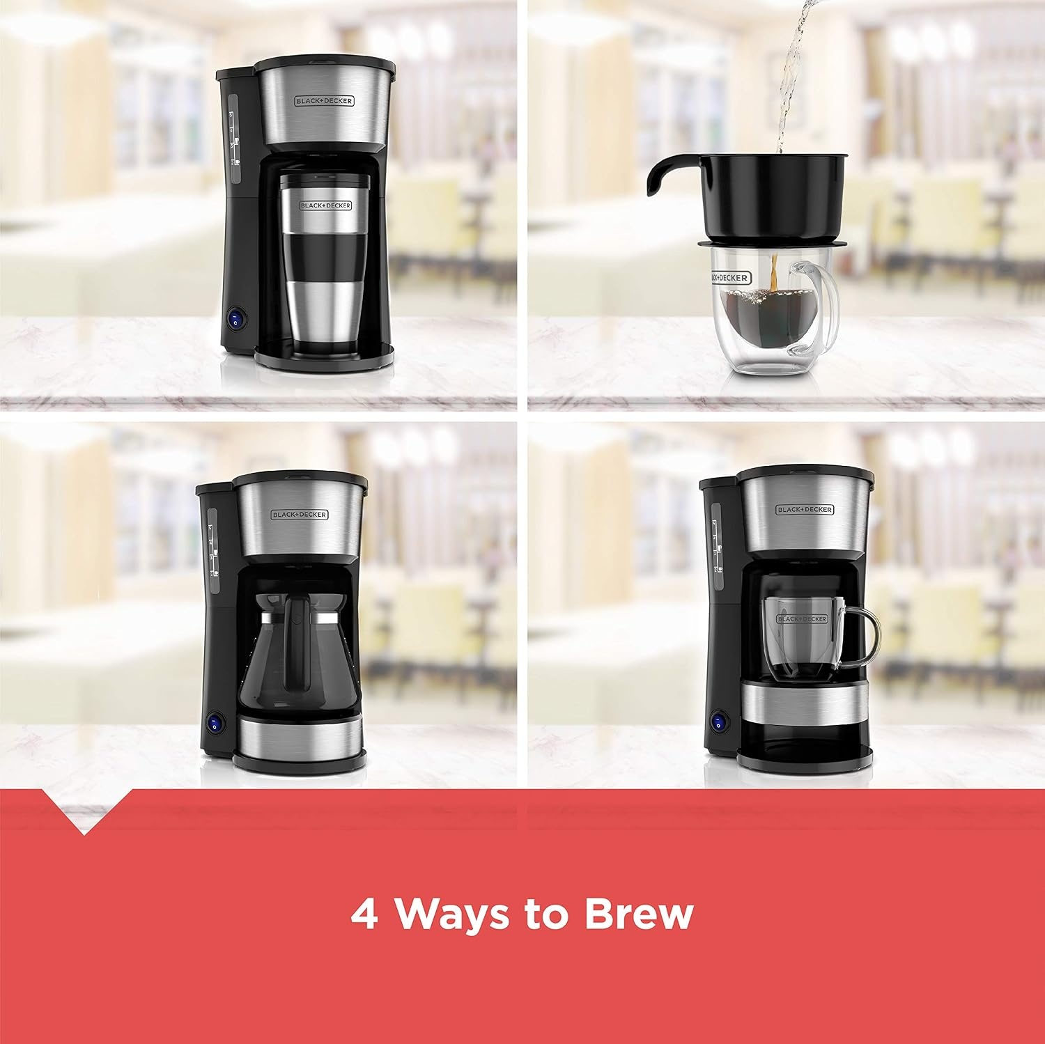 image:imageBLACKDECKER CM0755S 4in1 5Cup Coffee Station Coffeemaker Stainless Steel