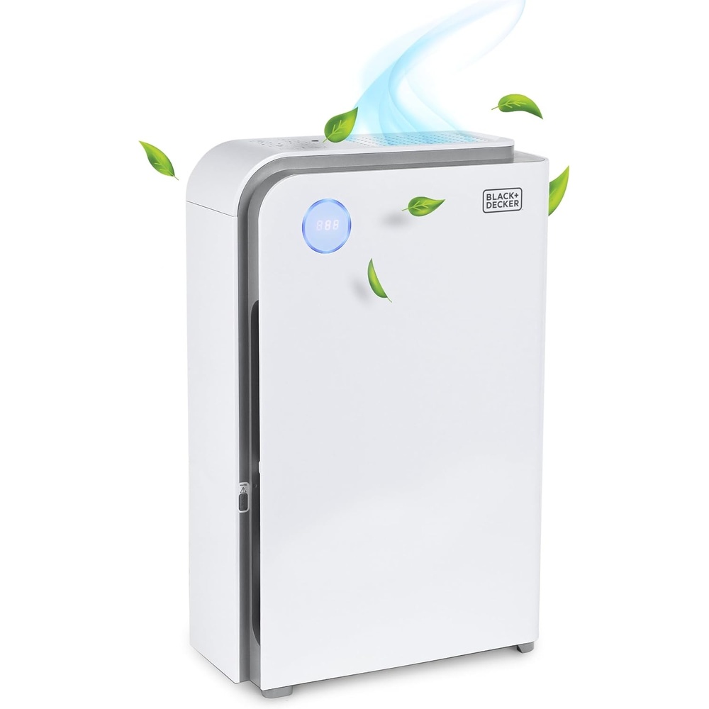 image:imageBLACKDECKER Air Purifier with UV Technology HEPA Air Purifier for Home Up To 1250 Sq Ft per 5 Air Changes 4Stage Filtration System with Anion Function BAPUV150 WhiteUp To 1250 Sq Ft